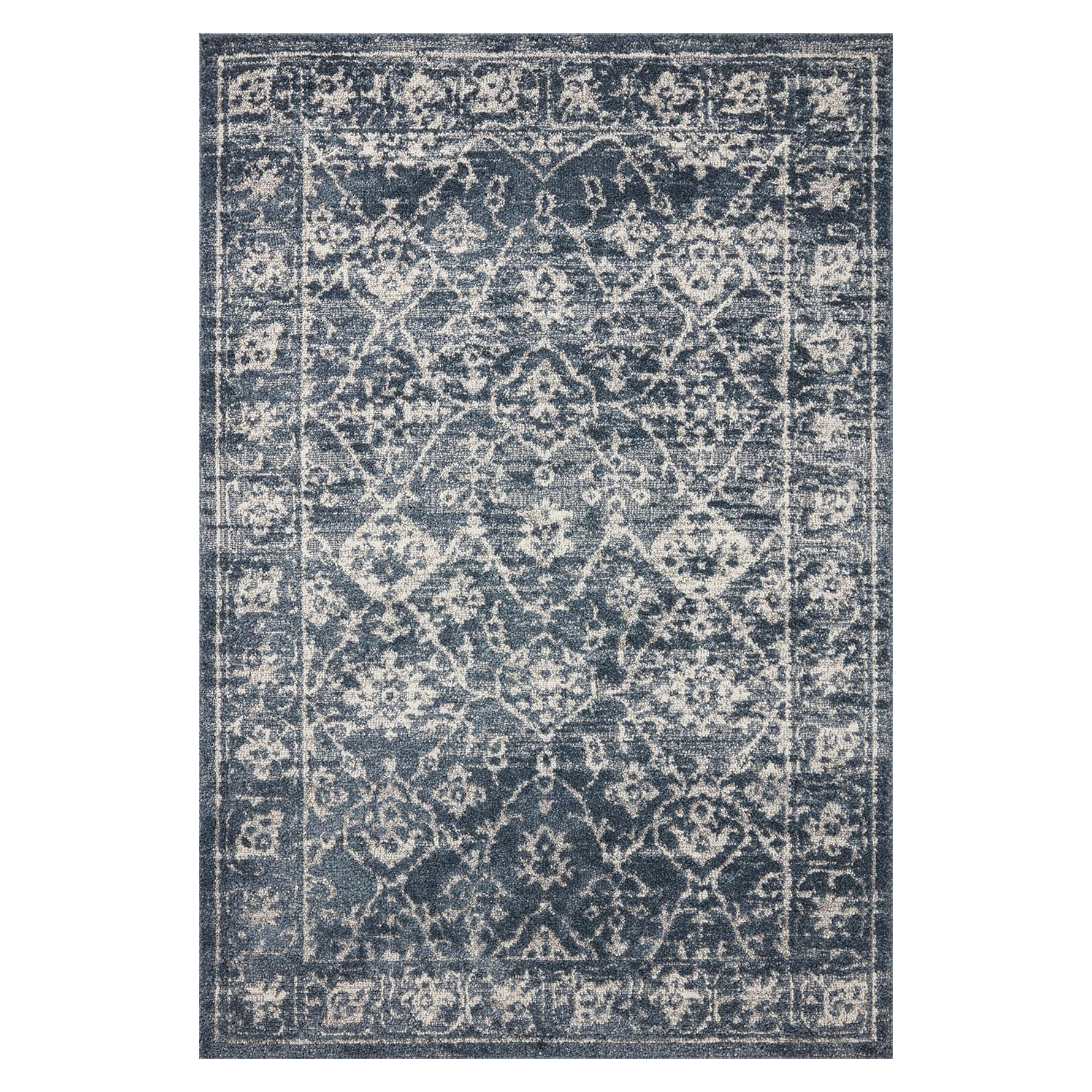 a blue vintage-inspired rug