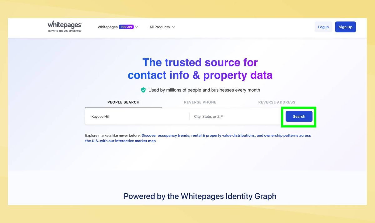 Searching myself on Whitepages