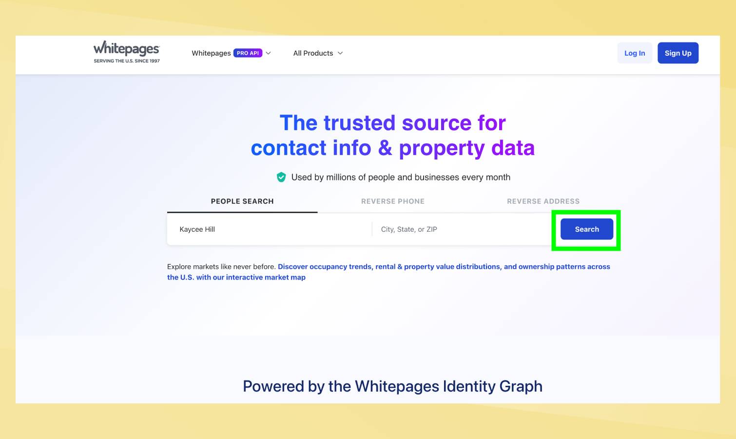 Searching myself on Whitepages