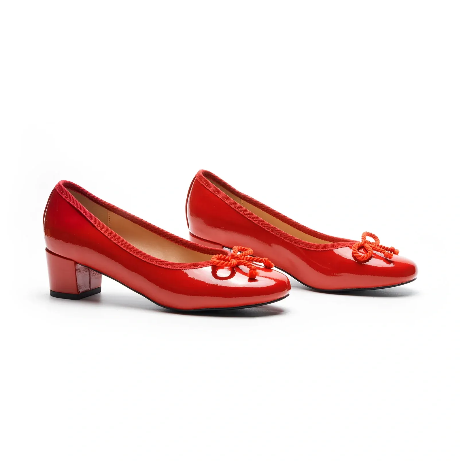 C.Paravano, Bow Knotted Ballet Block Heels (lacy)