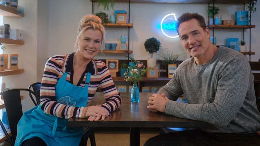 Alison Sweeney and Victor Webster in Reality Bites: A Hannah Swensen Mystery