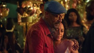 Lenny Henry as Clint Donovan with his arm around daughter Kat in Missing You.