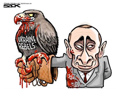 Editorial cartoon Putin rebels