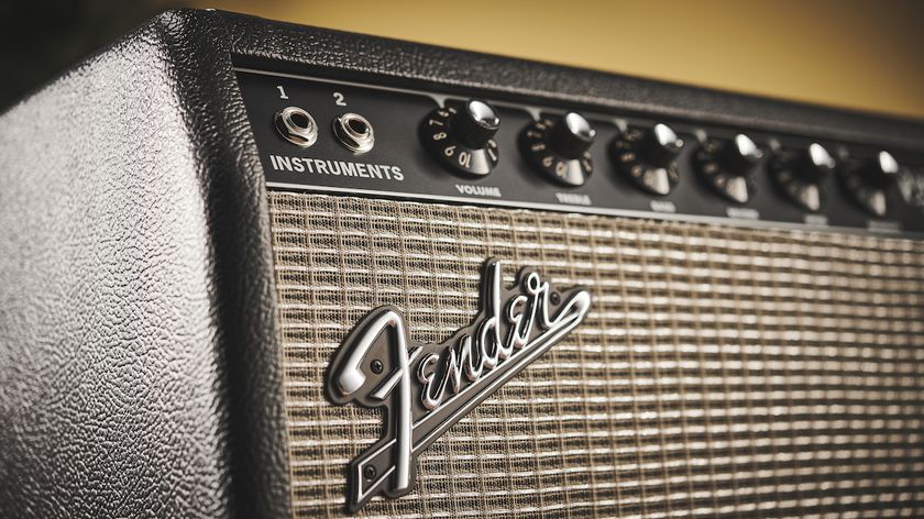 Close oup of the top left corner of a Fender amp