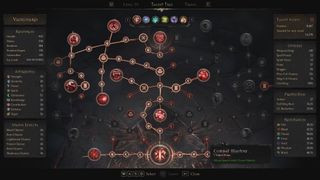 In-game screenshot of the skill tree in Mandragora: Whispers of the Witch Tree