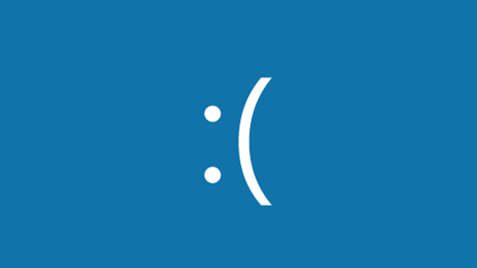 Microsoft blue error screen sad face