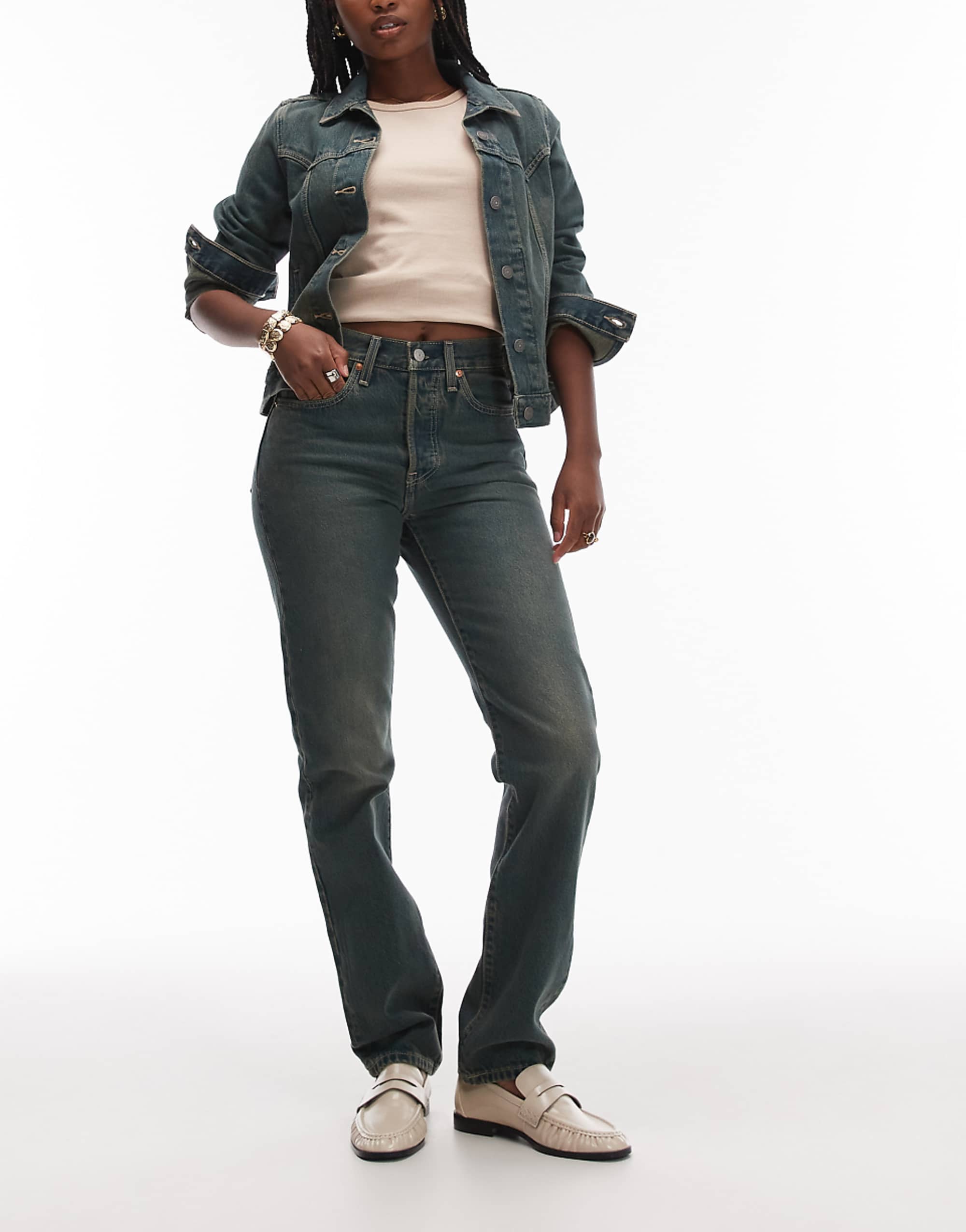 Levis 501 Original Straight Jeans in Dark Vintage Wash