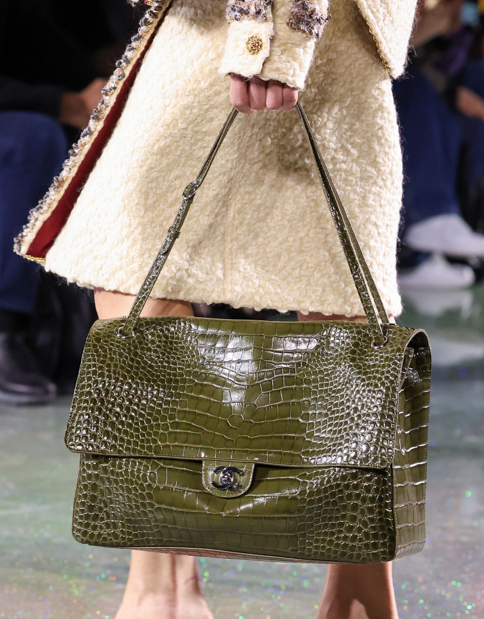Chanel green oversized shoulder bag