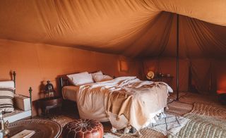Tented hotel room