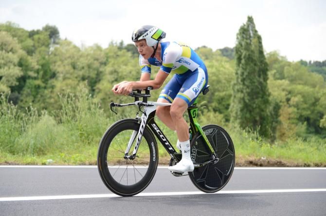 Brett Lancaster (Orica-GreenEdge) in action during the stage 8 time trial at the 2013 Giro d'Italia