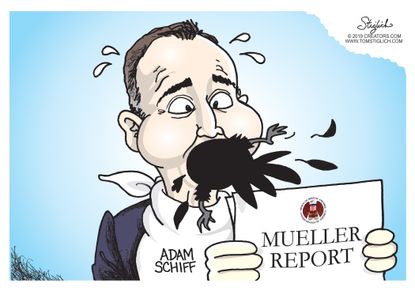 Political Cartoon U.S. Mueller report Trump Adam Schiff
