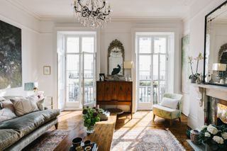bright, white living room