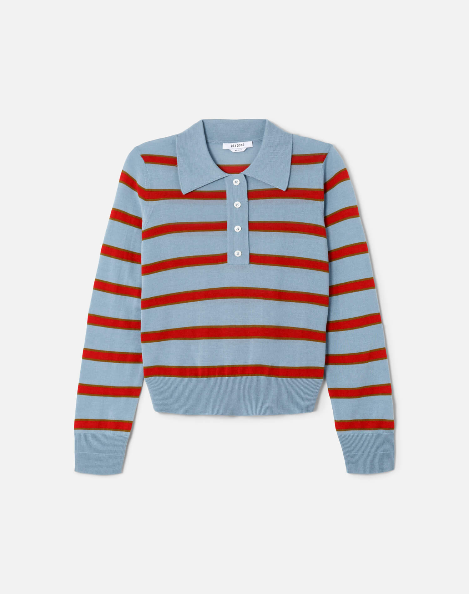 The Memphis Long Sleeve Polo - Pacific Stripe