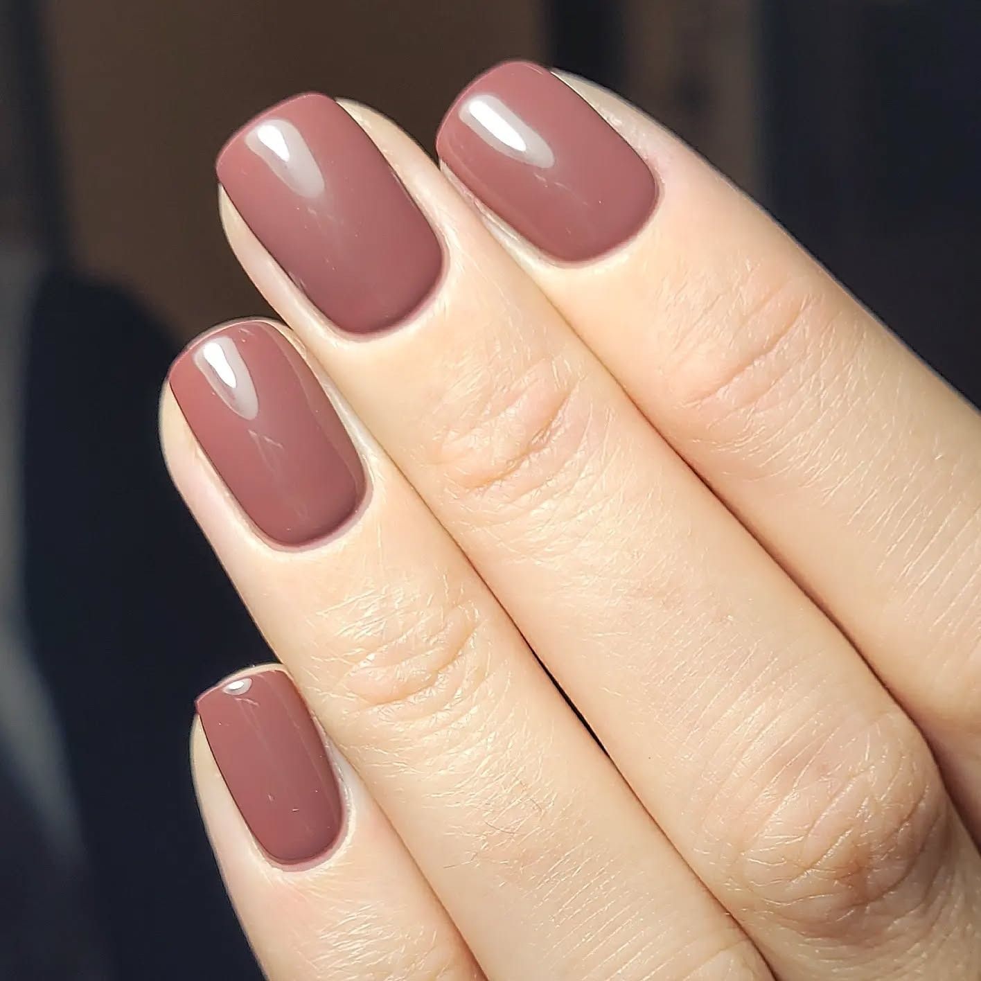 Photo of @nailsbyaimeegc wearing rum raisin nails