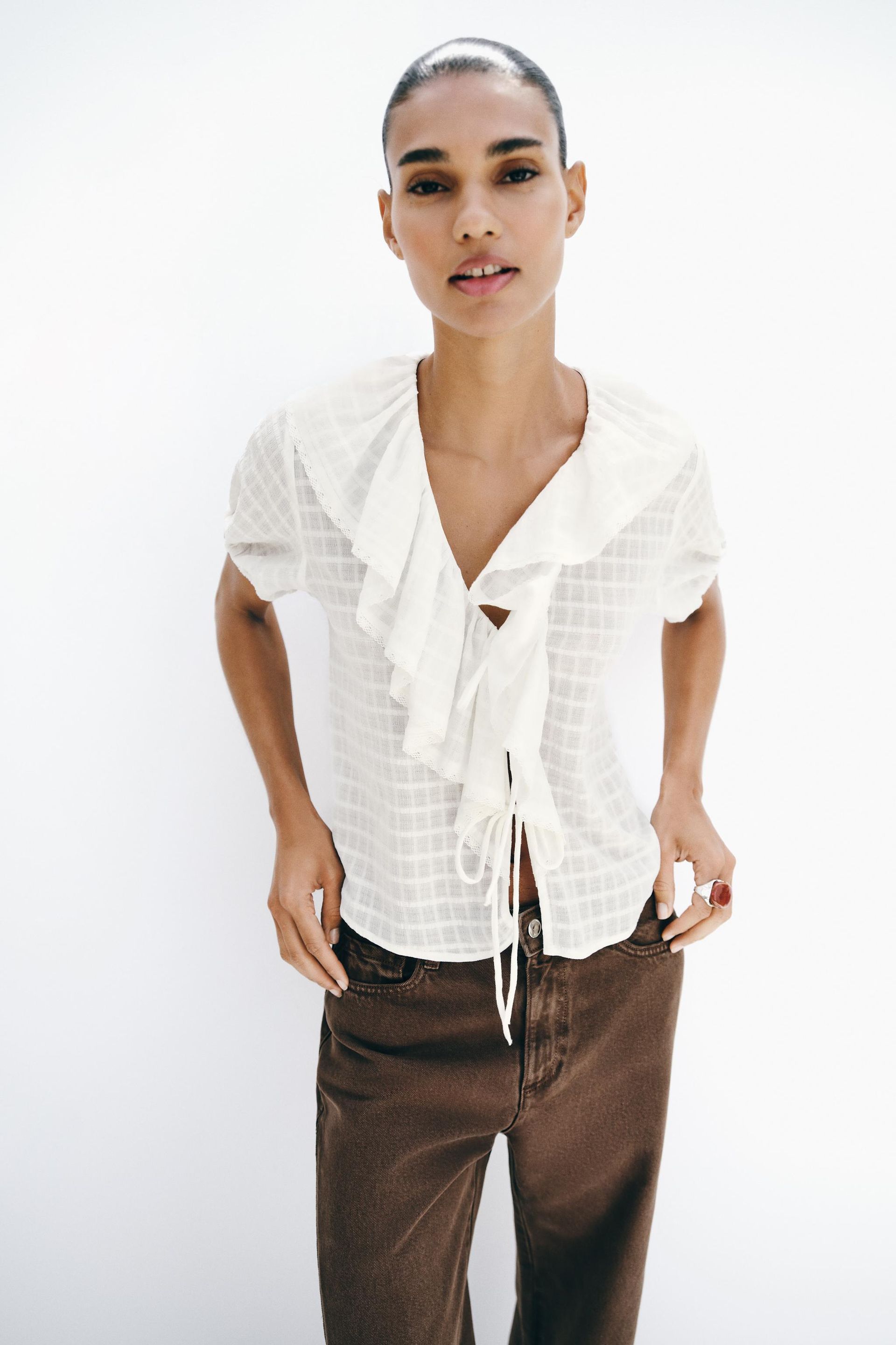 Ruffled Blouse With Bows
