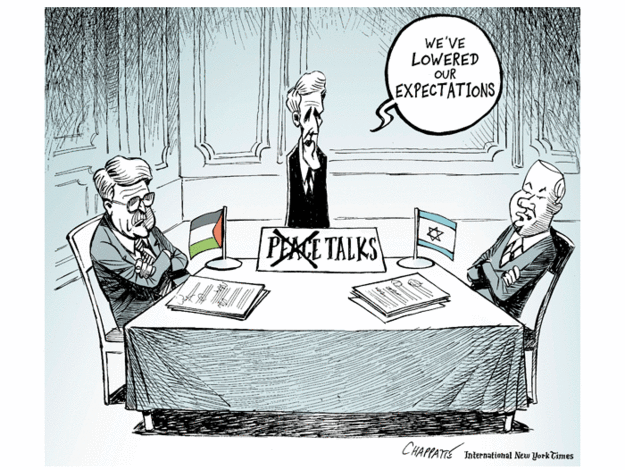 Political cartoon Israel Palestinian peace talks