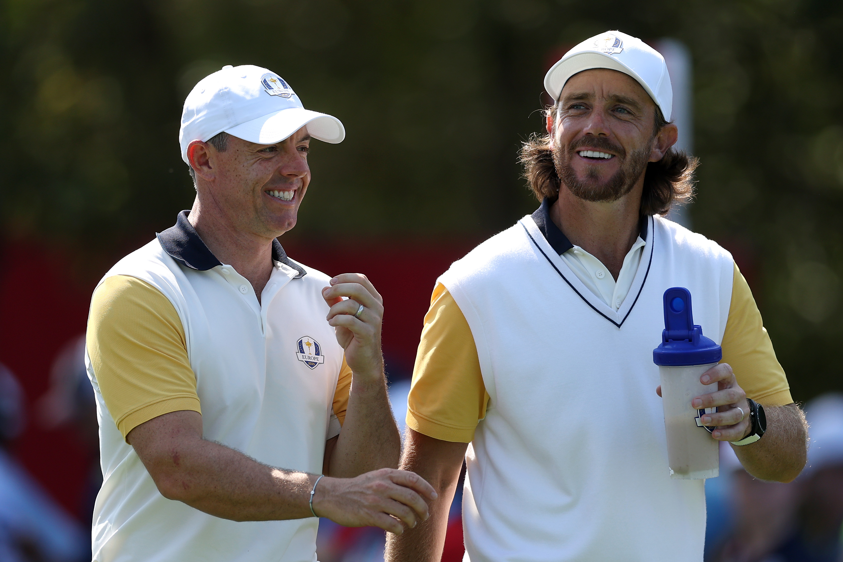 Rory McIlroy and Tommy Fleetwood at the 2025 Ryder Cup at Bethpage