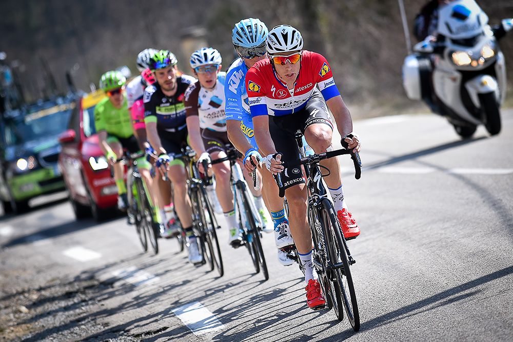 Niki Terpstra leads the breakaway during stage 6 at Paris-Nice.