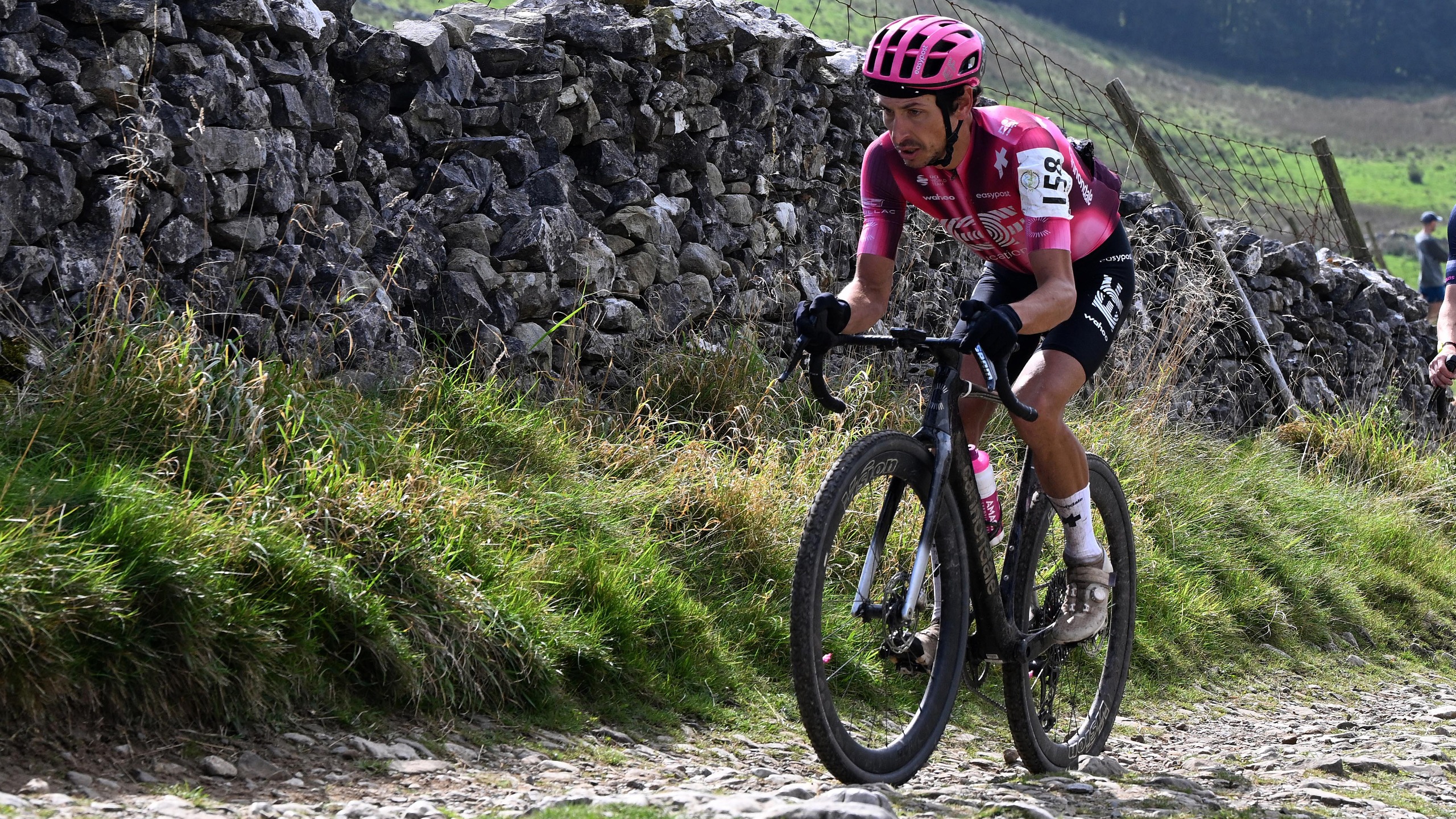 Lachlan Morton at the 2026 Three-Peaks Cyclo-cross race