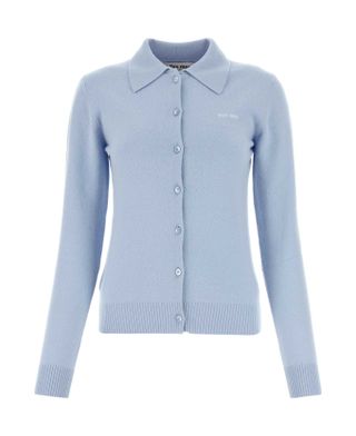 Miu Miu Light Blue Cashmere Cardigan