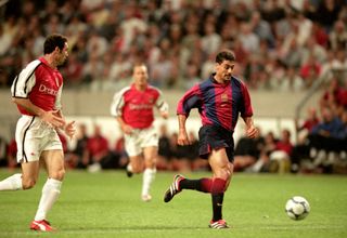 Dani Garcia in action for Barcelona against Arsenal in a pre-season friendly in August 2000.