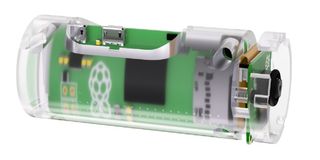 Render of a Pi Zero and Camera in an Applie iSight case