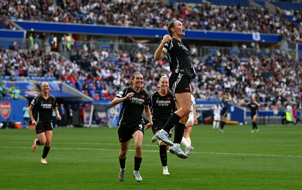 Caitlin Foord celebrates a goal