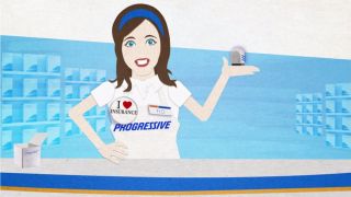 An animated version of Flo advertises the Snapshot ODB-II dongle. Credit: Progressive