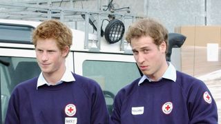 Prince Harry and Prince William volunteering with Red Cross