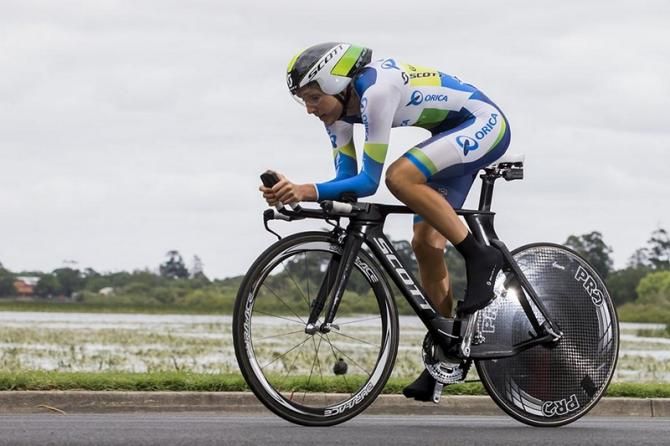 Gillow out on course on the way to her third consecutive Australian Women's ITT title