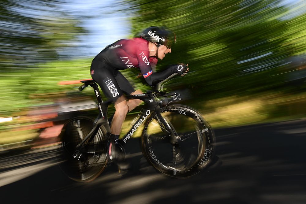 Geraint Thomas (Team Ineos) during the time trial in Pau