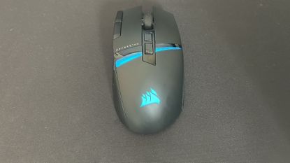 Corsair Darkstar Wireless gaming mouse on matte black background