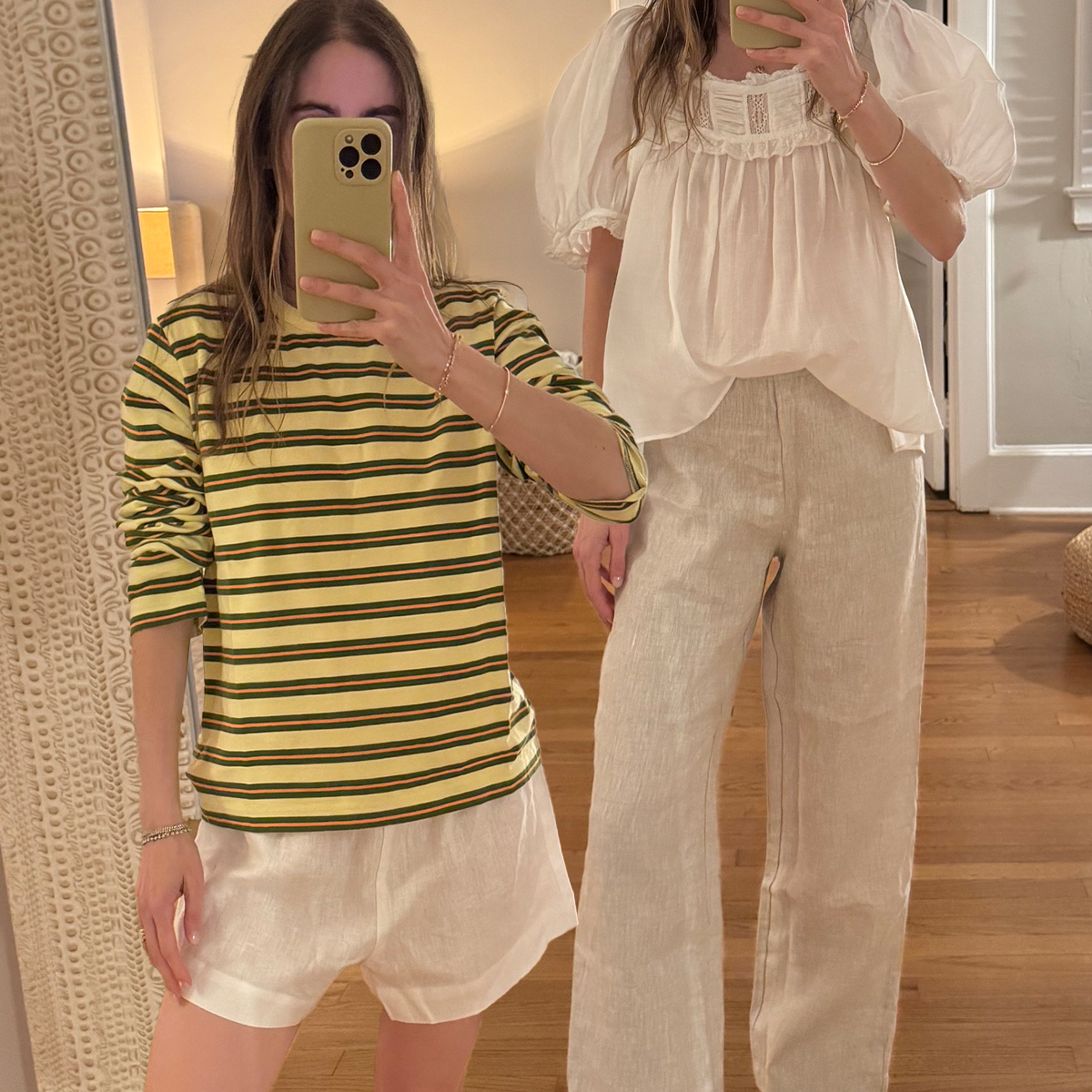 Tessa Faye O'Connell wearing linen pieces