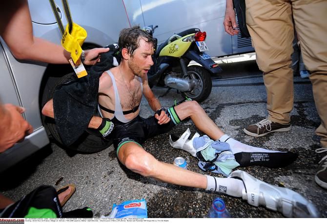 Laurens ten Dam (Belkin) destroyed after the stage to Chamrousse