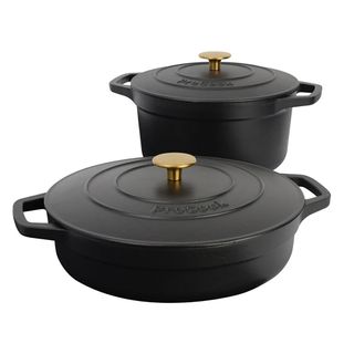 ProCook black cast iron casserole dishes