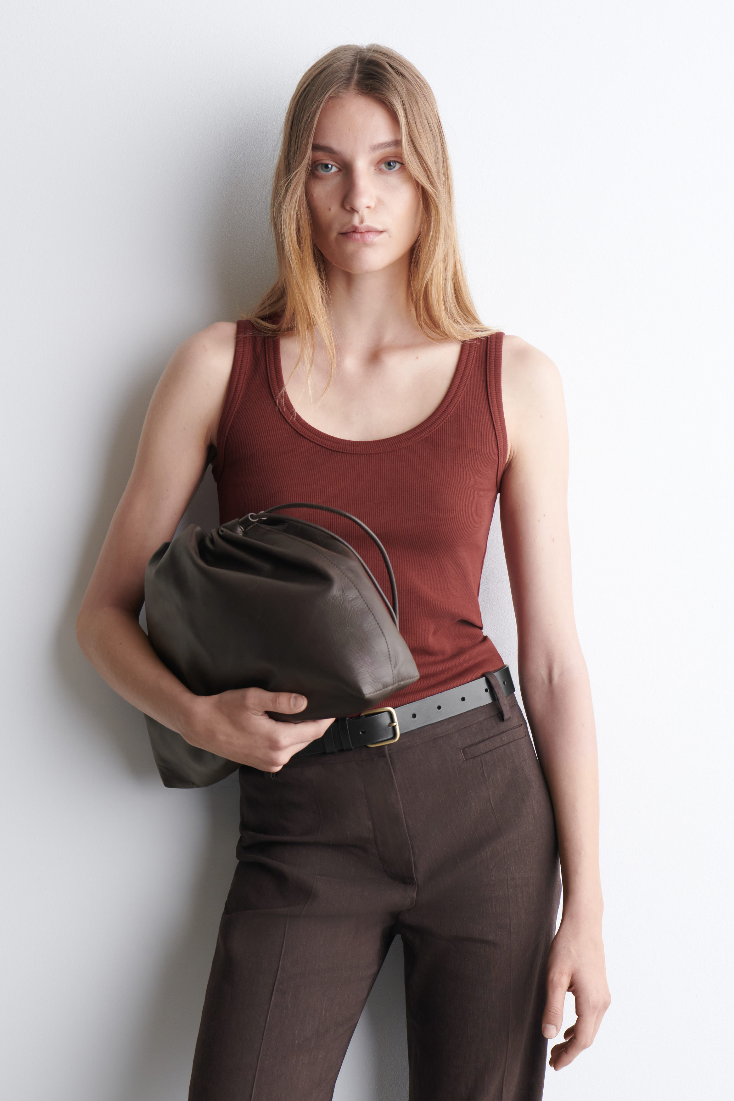 Ribbed Scoop-Neck Tank Top