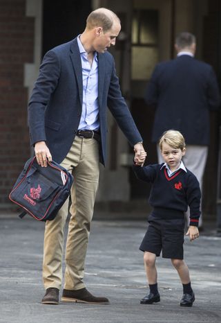 Prince William takes Prince George to his first day of school, 2017