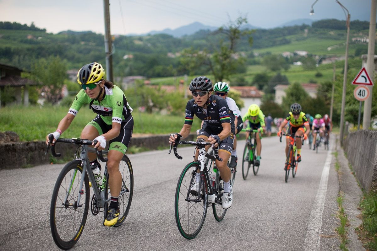 Giorgia Bronzini (ITA) of Wiggle Hi5 Cycling Team rides up the main climb of the day during the Giro Rosa 2016 - Stage 1