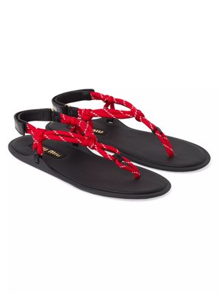 Miu Miu, T-Strap Rope Sandals