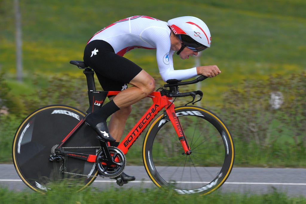 ORON SWITZERLAND APRIL 27 Simon Pellaud of Switzerland and Team Switzerland during the 74th Tour De Romandie 2021 Prologue a 405km Individual Time Trial stage from Oron to Oron 700m ITT TDR2021 TDRnonstop UCIworldtour on April 27 2021 in Oron Switzerland Photo by Luc ClaessenGetty Images