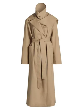 Róhe, Belted Double Collar Trench Coat