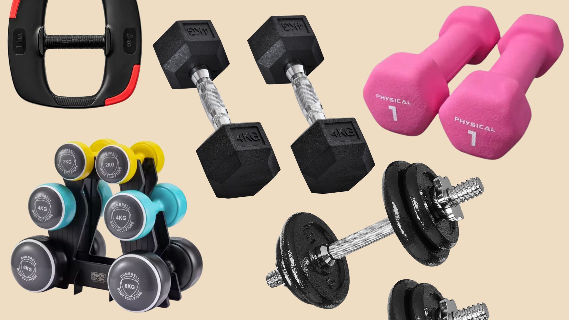 A selection of the best tried and tested best dumbbells from Amazon, Decathlon, Les Mills and others