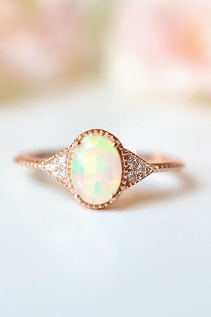SundayIslandSweden Rose Gold Opal Engagement Ring