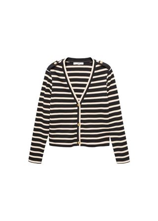 Striped Cardigan With Buttons - Women