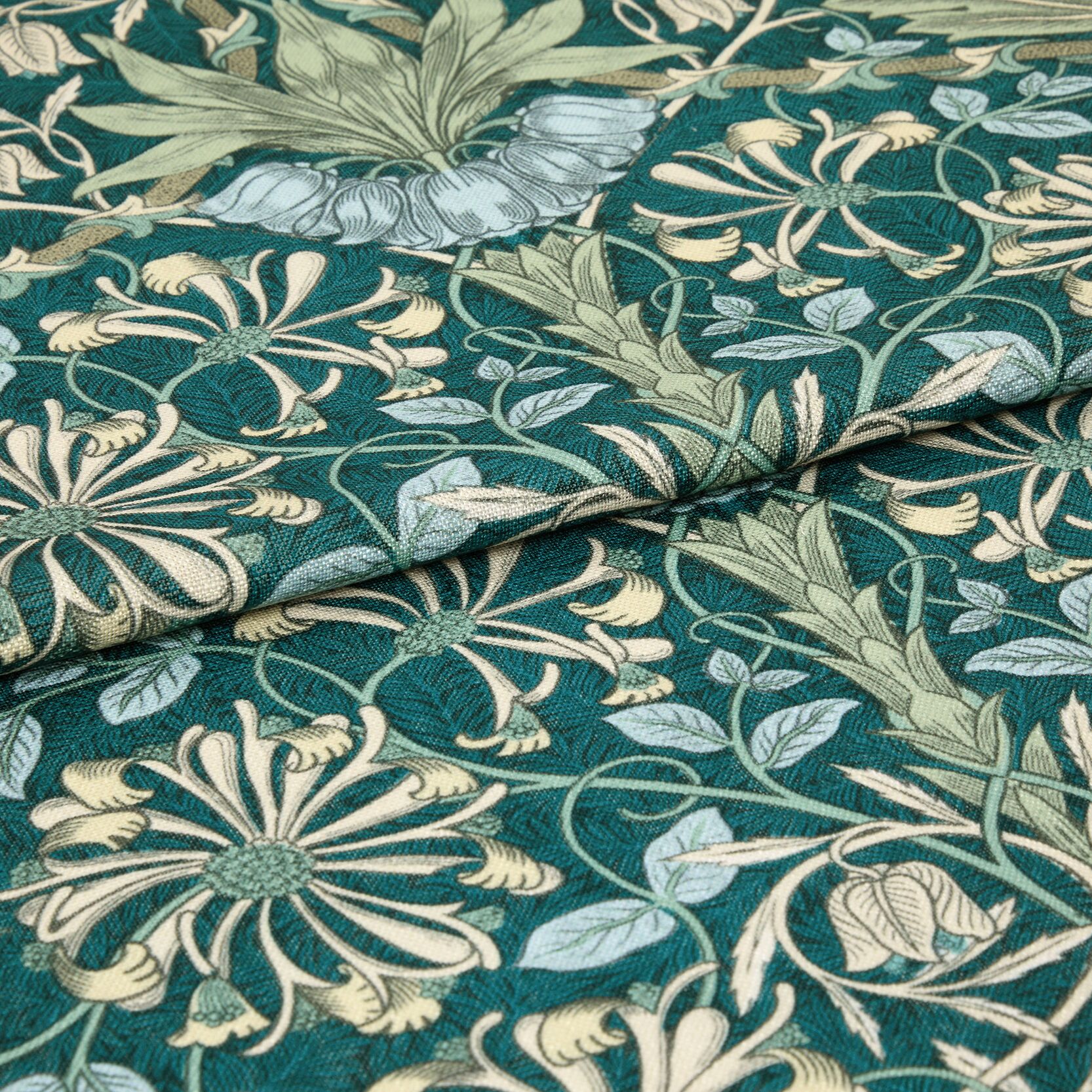 Hilary&#039;s x William Morris Honeysuckle &amp;amp; Tulip Midnight Garden fabric swatch