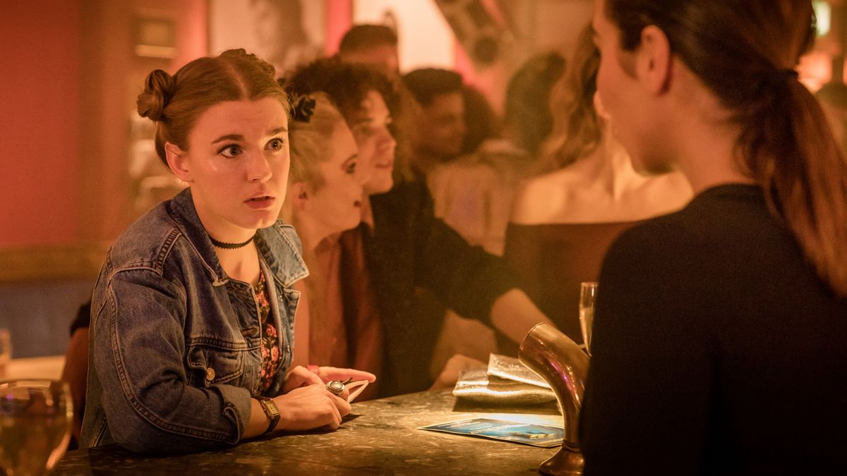 Jenny sitting at a bar in Safe episode 3