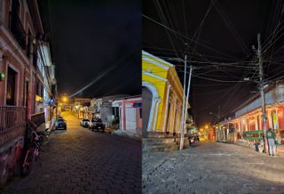 Photo taken of street at night with Galaxy S23 Ultra