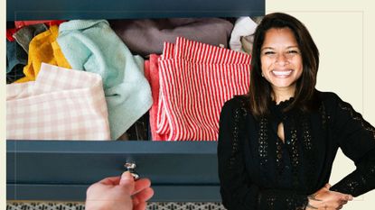 picture of Dily Carter and a messy open drawer