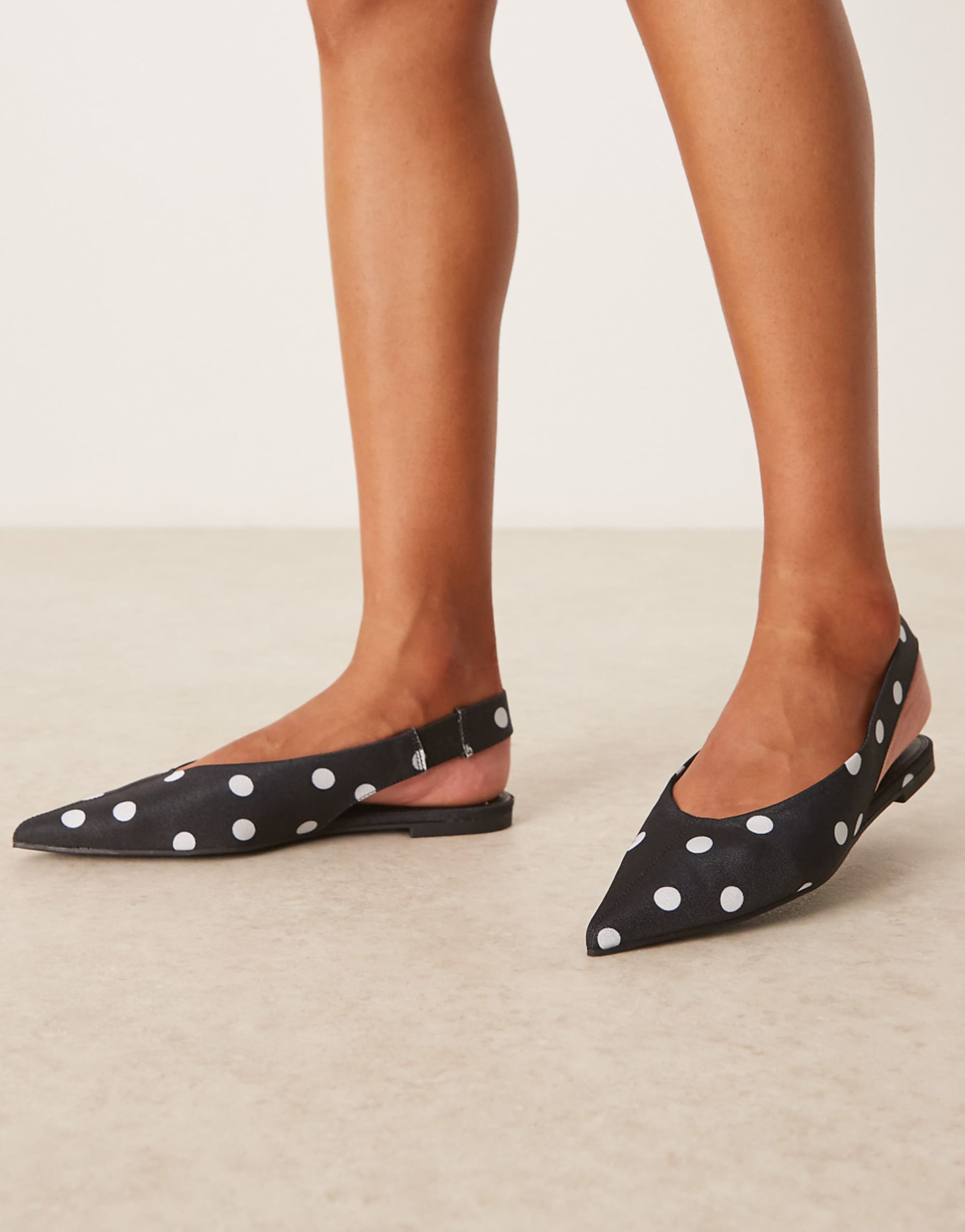 Asos Design Linford Slingback Ballets in Polka Dot