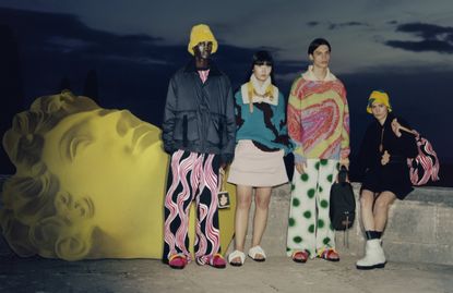 Models in a JW Anderson’s dreamy, colour-soaked collaboration with Moncler